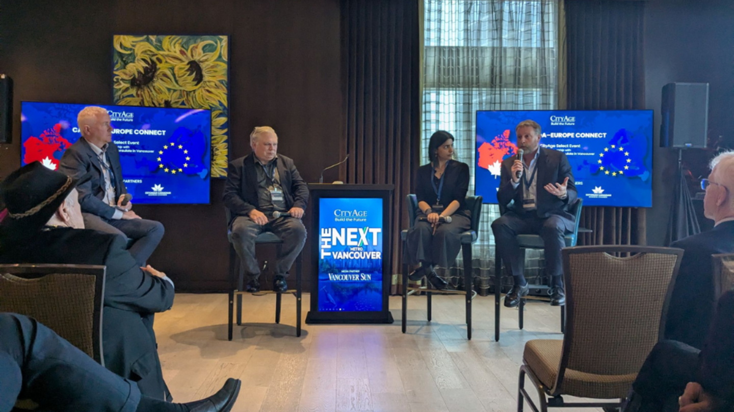 Photo: Stuart Bowyer featureed in the Canada-Europe Connect panel 